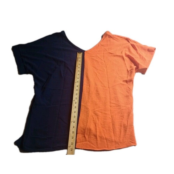 Womans Blue Orange Shirt Blouse Size Large By FSL Apparel War Eagle Preppy - Picture 5 of 5